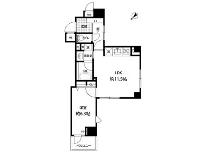 LE CLAIR日本橋馬喰町 (1LDK/3階)の間取り写真