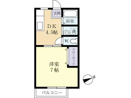 マイステージ3番館(1K/1階)の間取り写真