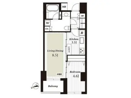 オープンレジデンシア銀座EST(1LDK/10階)の間取り写真