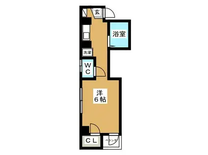 フォーラムふかわ(ワンルーム/6階)の間取り写真