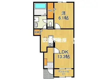 グラン・アーブルVIII(1LDK/1階)の間取り写真