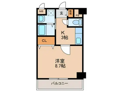 AXIS(1K/4階)の間取り写真