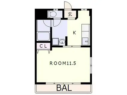 敷島第4マンション(1K/2階)の間取り写真