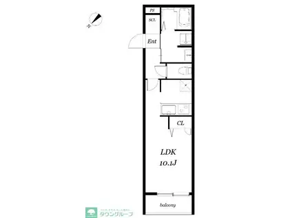 カストアンカ学芸大学(1K/2階)の間取り写真