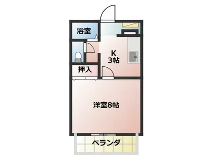 サンフレンズ寺前(1K/2階)の間取り写真