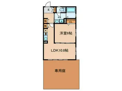 エムロード(1LDK/1階)の間取り写真