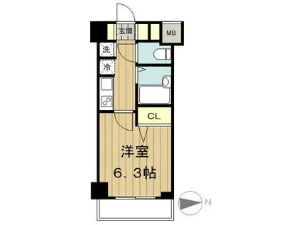 レジディア上落合(1K/1階)の間取り写真