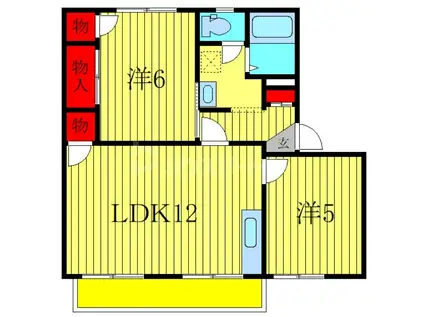 ガーデンスクエアノース(2LDK/2階)の間取り写真