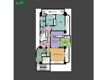 アルバ鹿田町(3SLDK/6階)の間取り写真