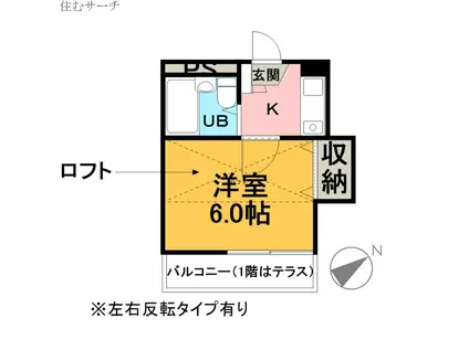 インペリアルII(ワンルーム/1階)の間取り写真
