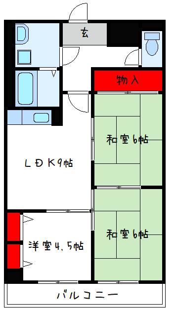シャルマンシェソワ(3DK/5階)の間取り写真