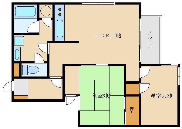 プレディオ鷺沼第二マンション(2LDK/3階)の間取り写真