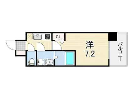 クレストタップ神戸湊町ブラン(1K/11階)の間取り写真