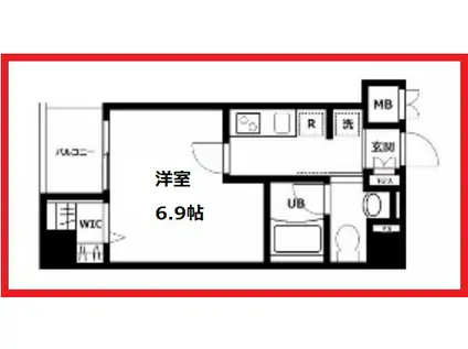 ケーツー(1K/4階)の間取り写真