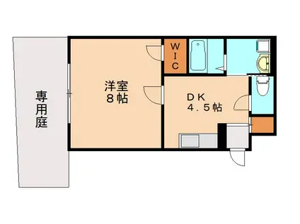 アムールLIBRE(1DK/2階)の間取り写真