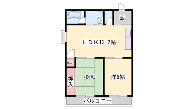 大西マンション(2LDK/3階)の間取り写真