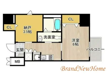 ディアコート宿屋町(2K/9階)の間取り写真