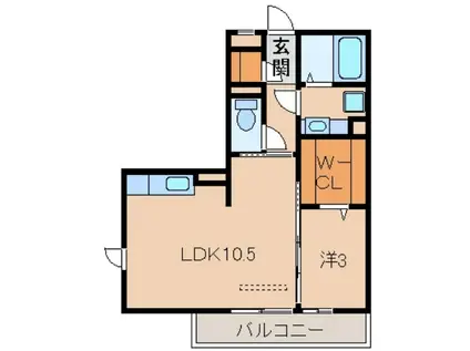 サンテラス吹上(1LDK/3階)の間取り写真