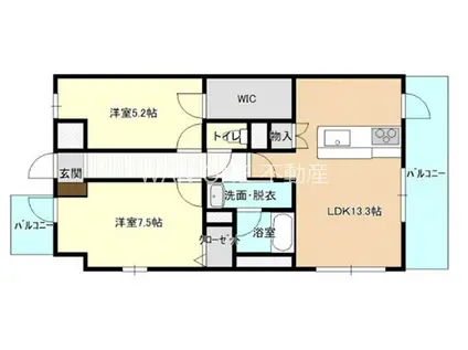 アミューズ千歳(2LDK/8階)の間取り写真