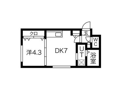GRANDIR手稲(1DK/1階)の間取り写真