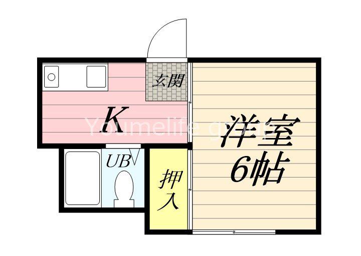 鈴川ハイツ II(ワンルーム/1階)の間取り写真