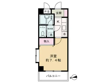 いわきレジデンス(1K/2階)の間取り写真