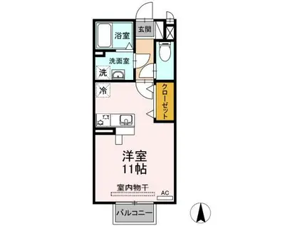 グレイスガーデン(ワンルーム/2階)の間取り写真