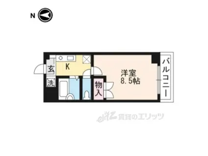 メゾンクレール(1K/4階)の間取り写真