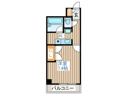 ロイヤルヒルズ長町(1K/6階)の間取り写真