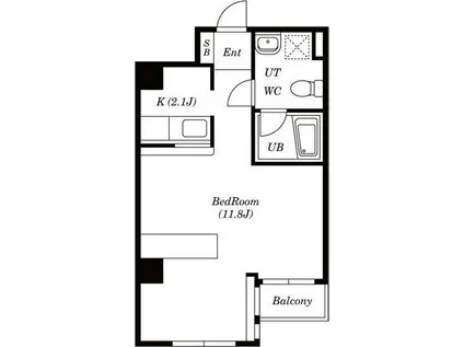 エイシャント元町(ワンルーム/4階)の間取り写真