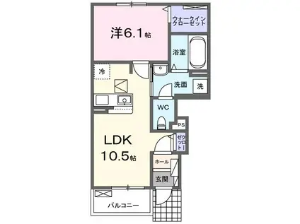 ノッテ ステラ―タ(1LDK/1階)の間取り写真