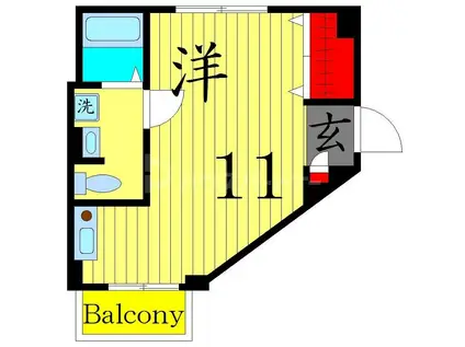 ペガサスビル堀切(ワンルーム/3階)の間取り写真