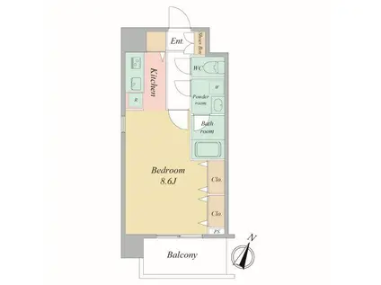 スプランディッドII(1K/5階)の間取り写真