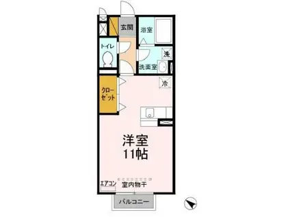 アマルフィイ(ワンルーム/2階)の間取り写真