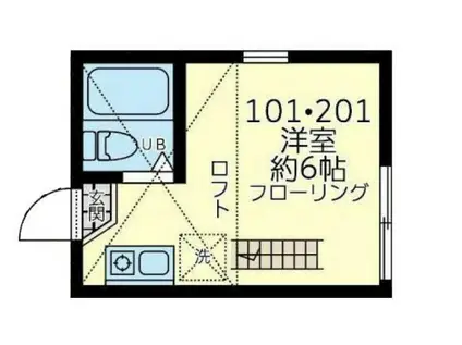 ユナイト新横浜トーマス・グラバー(ワンルーム/1階)の間取り写真
