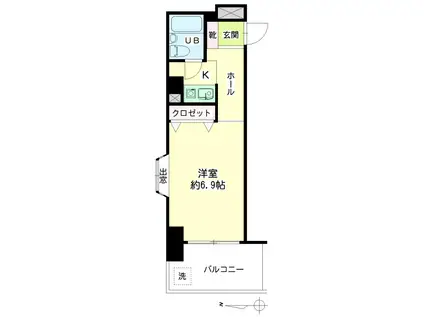 第22新井ビル(ワンルーム/2階)の間取り写真