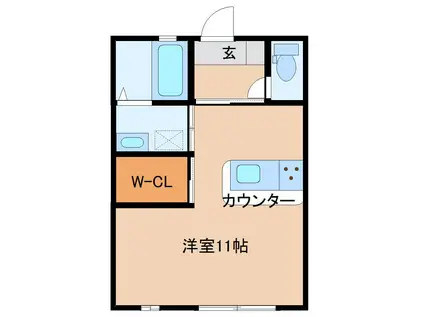 F・FRANCJOUR(ワンルーム/1階)の間取り写真