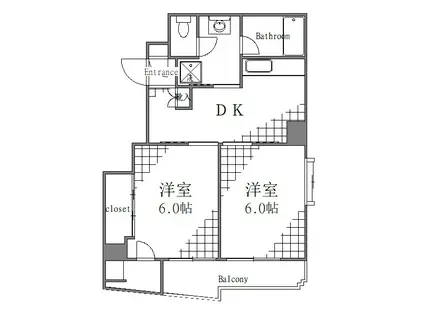 パインクレスト(2K/3階)の間取り写真