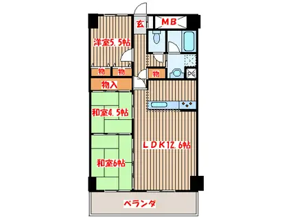 高砂関弐番館(3LDK/7階)の間取り写真
