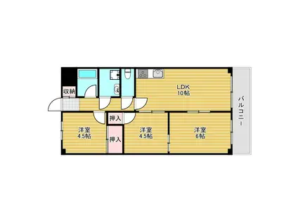 ヴィラみどり(3LDK/2階)の間取り写真