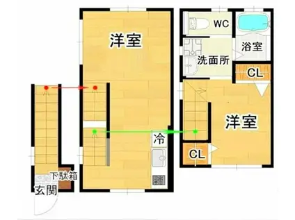 コーセリー東矢口(1LDK/2階)の間取り写真