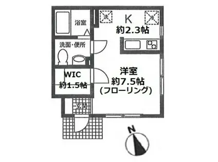 エスポワール住吉(1K/1階)の間取り写真