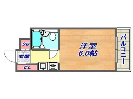 ダイドーメゾン六甲(ワンルーム/2階)の間取り写真