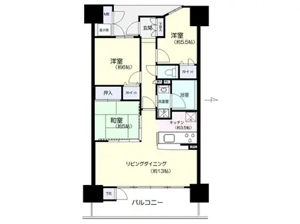 プレミスト盛岡駅前GATE-TOWER(3LDK/8階)の間取り写真