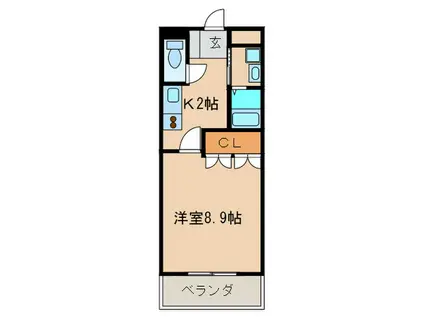 CHAMPS DORES(1K/3階)の間取り写真