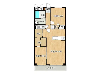 キャピタル西長堀(2LDK/2階)の間取り写真