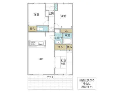 グランマリッチ(3LDK/1階)の間取り写真