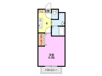 ロイヤルリーフマンション(1K/1階)の間取り写真