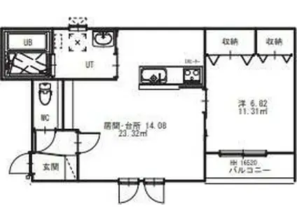 ペトリカ(1LDK/1階)の間取り写真