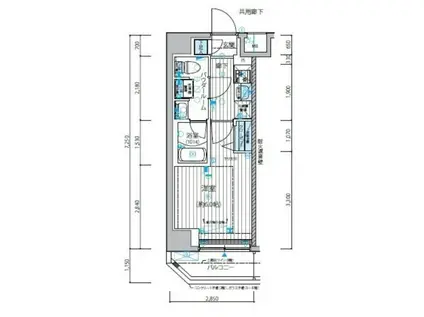 メインステージ立川IV(1K/2階)の間取り写真